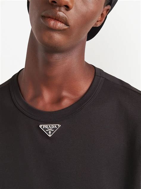 prada black tee red tab logo|Prada t shirt.